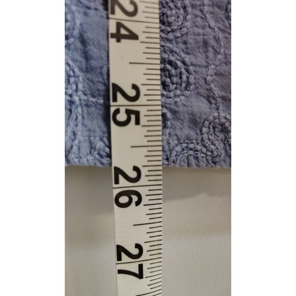 Focus Casual Life Small Women's Blue Floral Embroidery Pink Button Long Sleeve - Picture 10 of 10